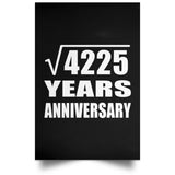 65th Anniversary Square Root of 4225 Years Anniversary - Poster Portrait
