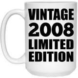 16th Birthday Vintage 2008 Limited Edition - 15oz Coffee Mug