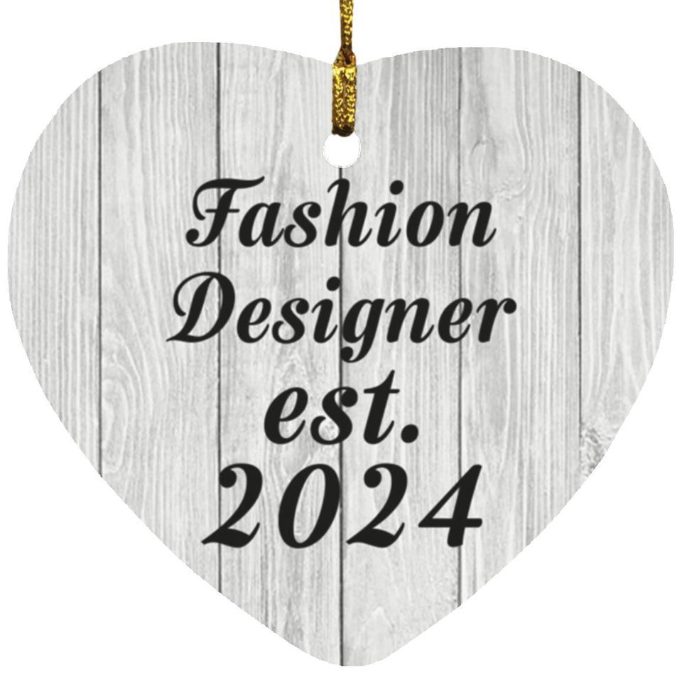 Fashion Designer Established Est. 2024 - Heart Ornament F