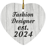 Fashion Designer Established Est. 2024 - Heart Ornament F