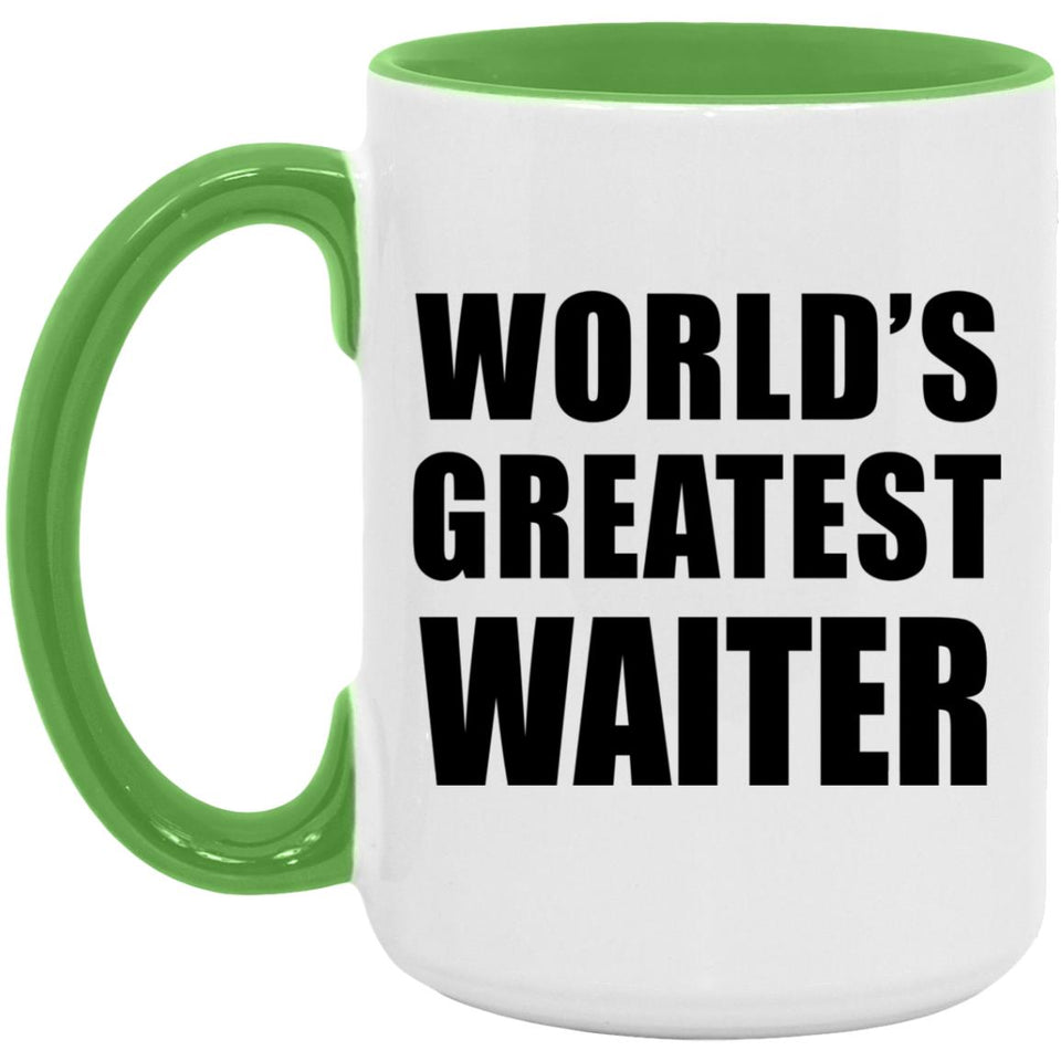 World's Greatest Waiter - 15oz Accent Mug Green