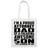 Proud Attorney Dad Of Awesome Son - Tote Bag White