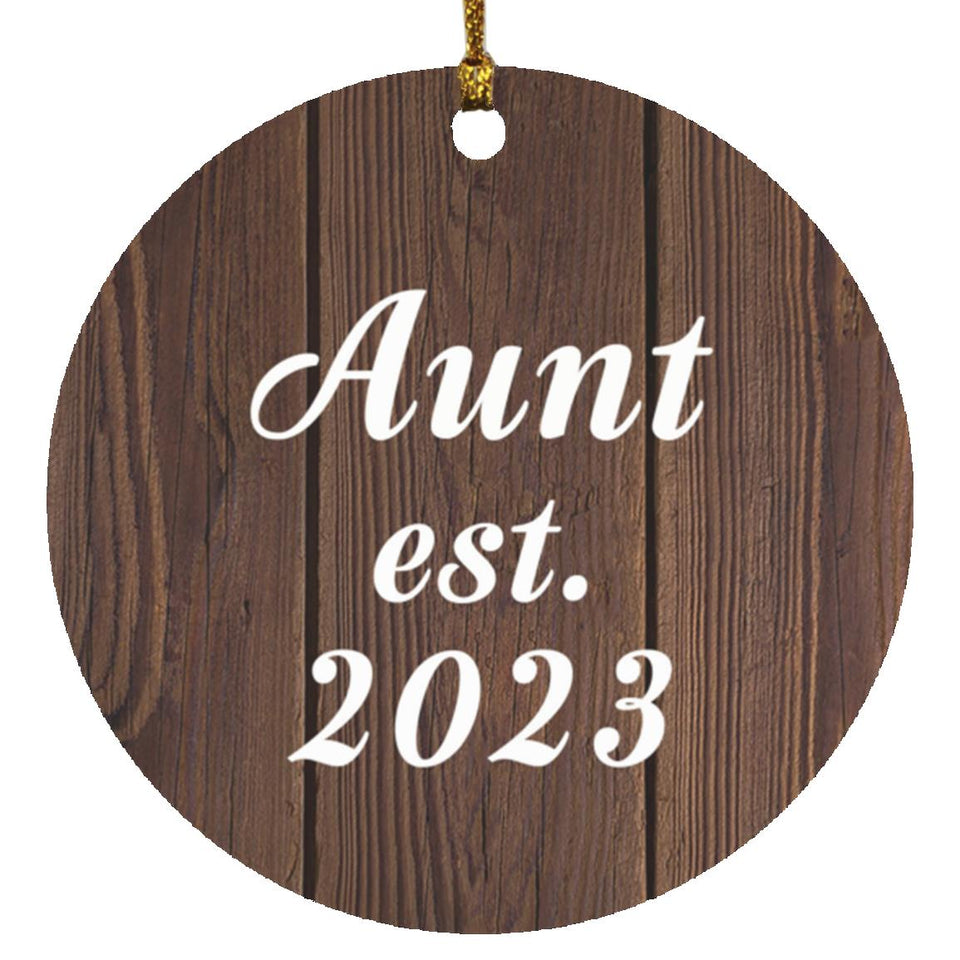 Aunt Established EST. 2023 - Circle Ornament D