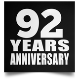 92nd Anniversary 92 Years Anniversary - Poster Square