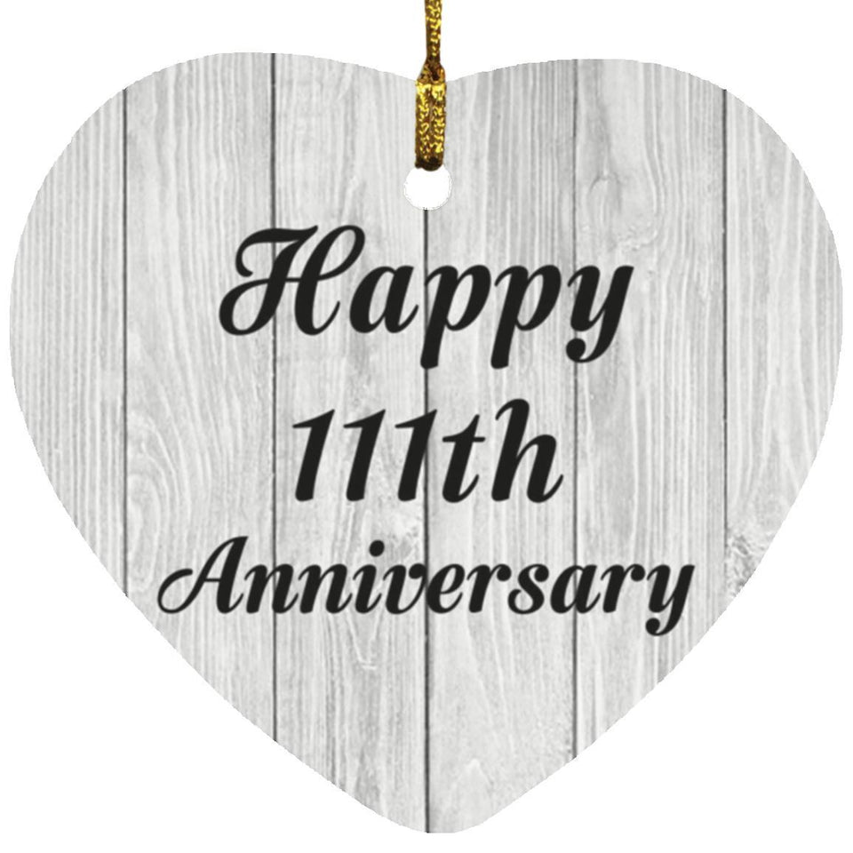 Happy 111th Anniversary - Heart Ornament F