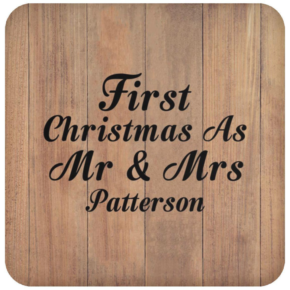 First Christmas As Mr & Mrs Patterson - Drink Coaster C
