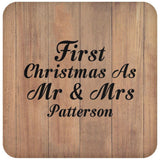 First Christmas As Mr & Mrs Patterson - Drink Coaster C