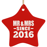 8th Anniversary Mr & Mrs Since 2016 - Star Ornament