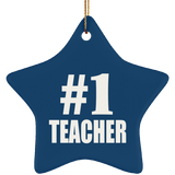 Number One #1 Teacher - Star Ornament