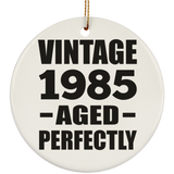 39th Birthday Vintage 1985 Aged Perfectly - Circle Ornament