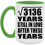 56th Anniversary Square Root of 3136 Years Still In Love - 15oz Accent Mug Green