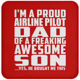 Proud Airline Pilot Dad Of Awesome Son - Drink Coaster
