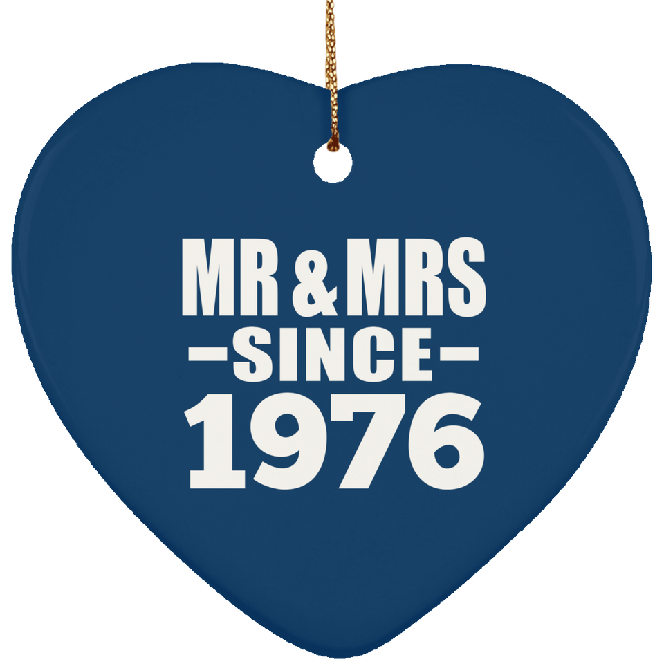 48th Anniversary Mr & Mrs Since 1976 - Heart Ornament
