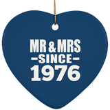 48th Anniversary Mr & Mrs Since 1976 - Heart Ornament