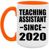 Teaching Assistant Since 2020 - 15oz Accent Mug Orange