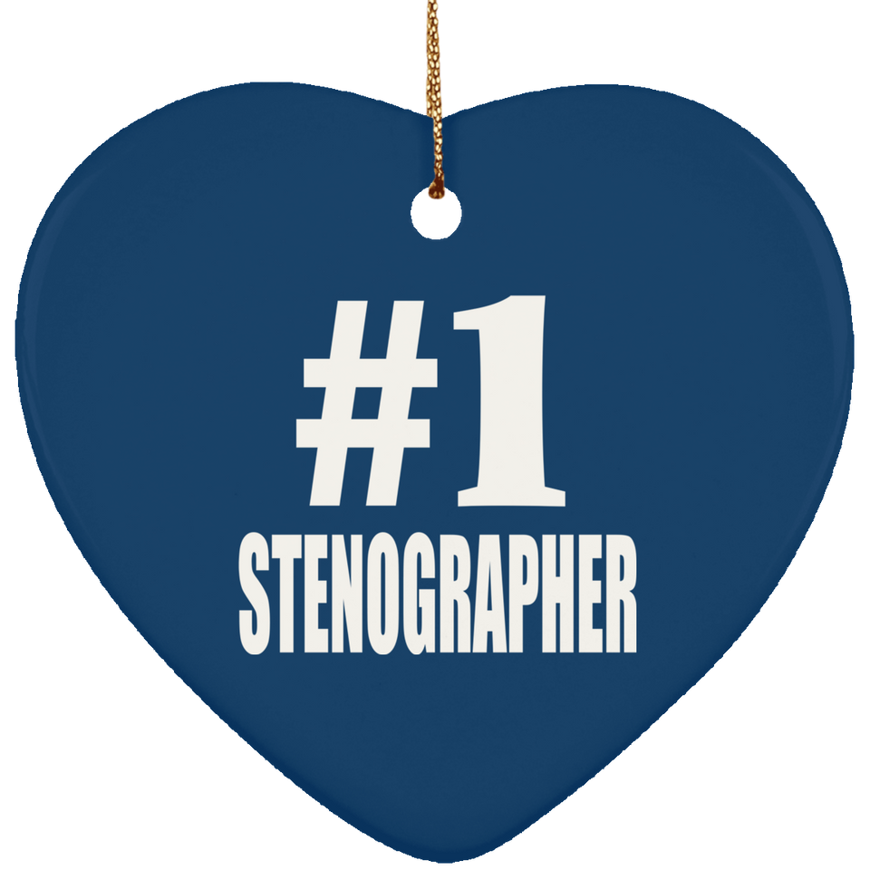Number One #1 Stenographer - Heart Ornament