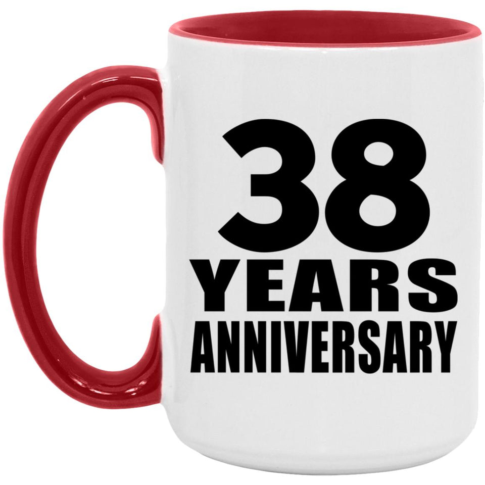38th Anniversary 38 Years - 15oz Accent Mug Red