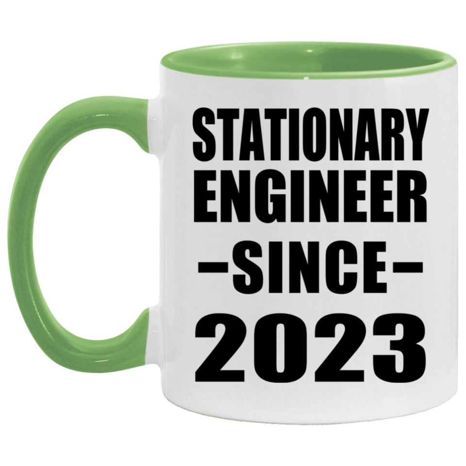 Stationary Engineer Since 2023 - 11oz Accent Mug Green