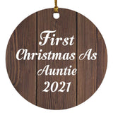 First Christmas As Auntie 2021 - Circle Ornament D