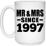 27th Anniversary Mr & Mrs Since 1997 - 15 Oz Coffee Mug