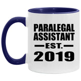Paralegal Assistant Established EST. 2019 - 11oz Accent Mug Purple