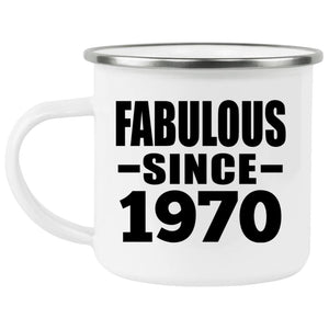 54th Birthday Fabulous Since 1970 - 12oz Camping Mug