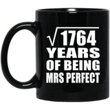 42nd Anniversary Square Root of 1764 Years of Mrs Perfect - 11oz Coffee Mug Black