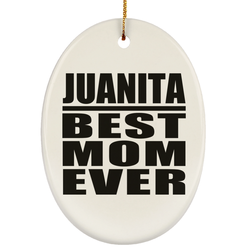Juanita Best Mom Ever - Oval Ornament