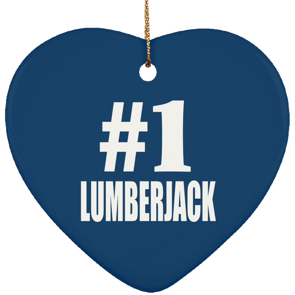 Number One #1 Lumberjack - Heart Ornament