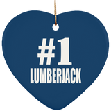 Number One #1 Lumberjack - Heart Ornament