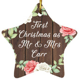 First Christmas As Mr & Mrs Carr - Star Ornament A