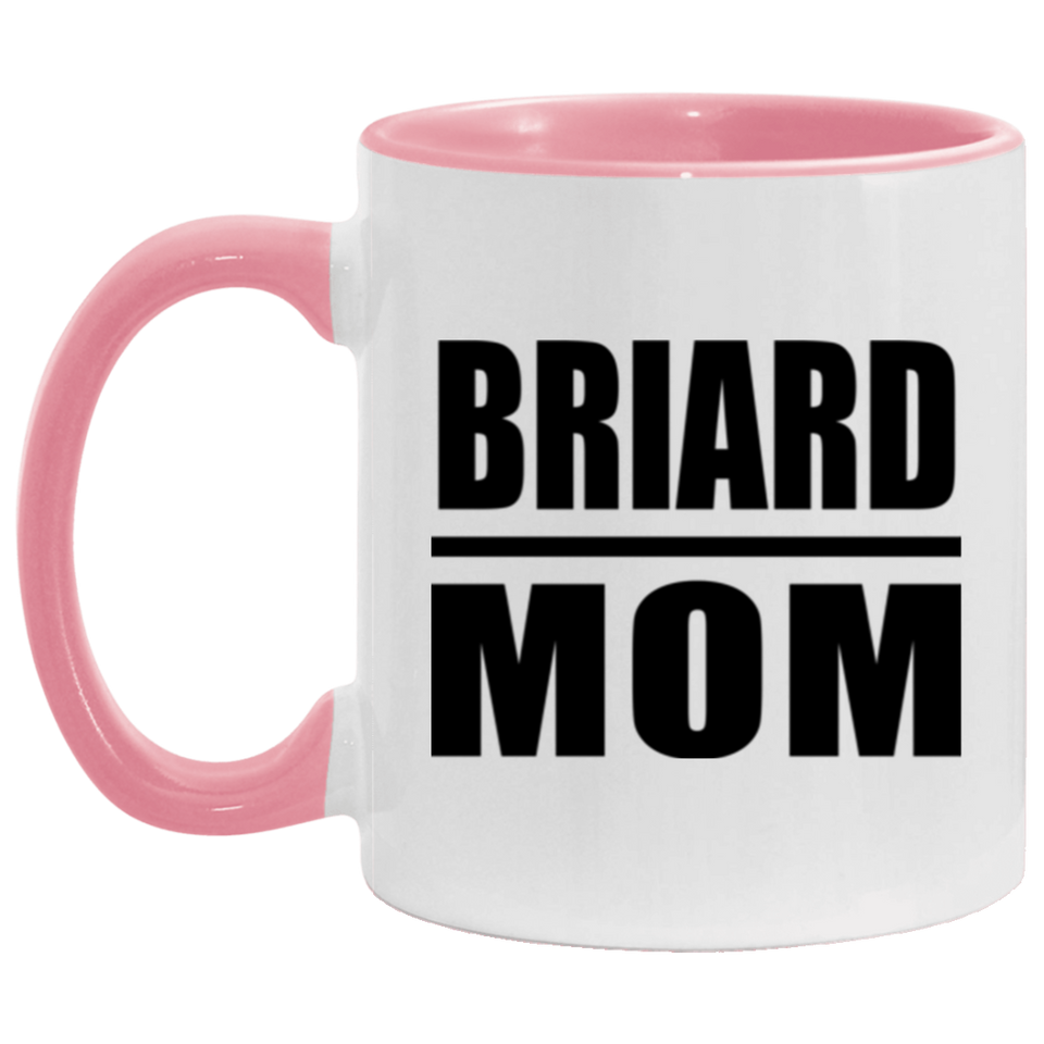 Briard Mom - 11oz Accent Mug Pink