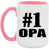 Number One #1 Opa - 15oz Accent Mug Pink