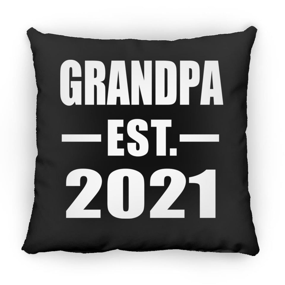 Grandpa Established EST. 2021 - Throw Pillow Black
