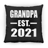 Grandpa Established EST. 2021 - Throw Pillow Black