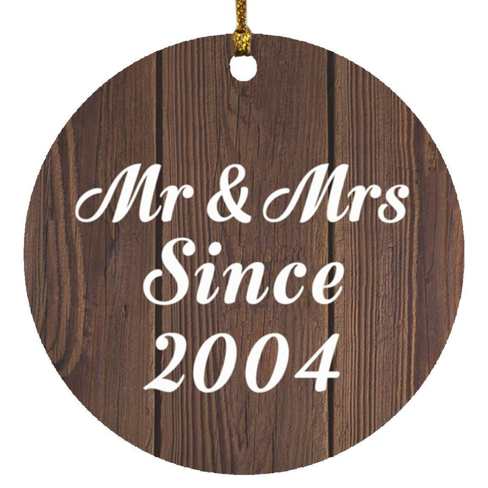 20th Anniversary Mr & Mrs Since 2004 - Circle Ornament D