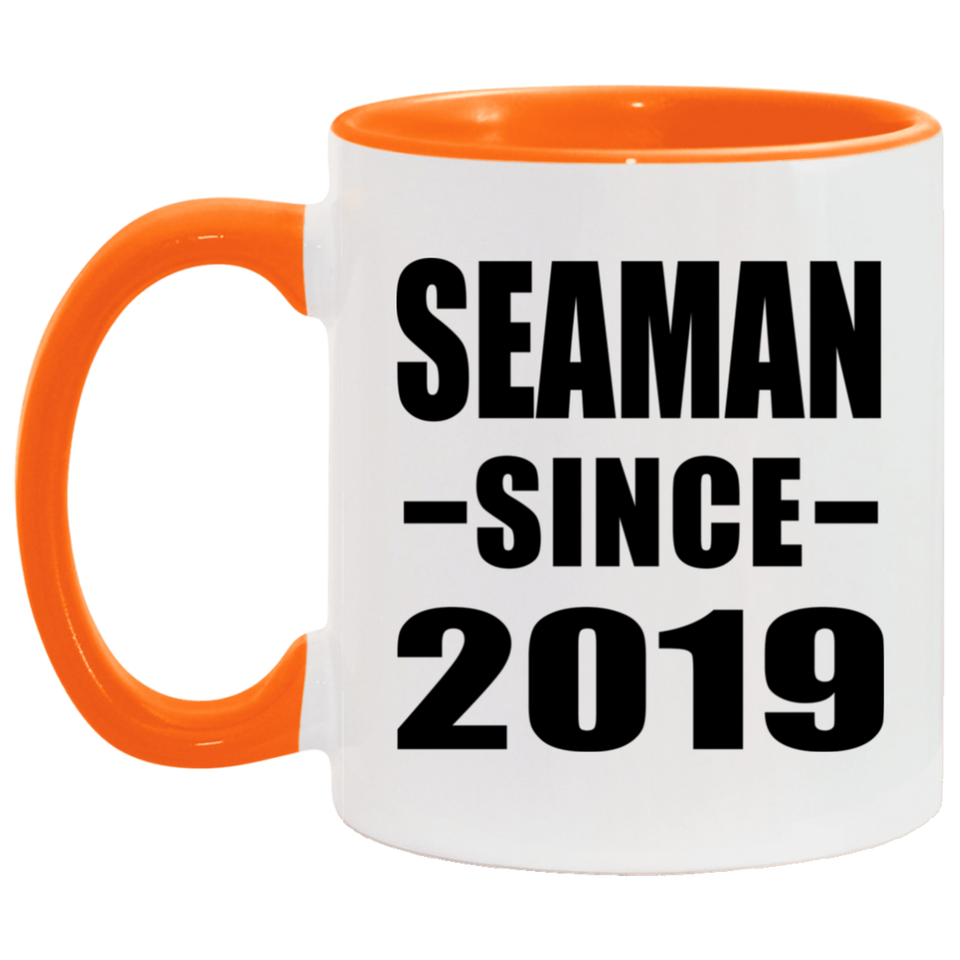 Seaman Since 2019 - 11oz Accent Mug Orange