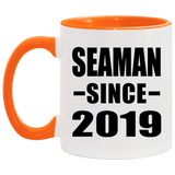 Seaman Since 2019 - 11oz Accent Mug Orange
