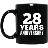 28th Anniversary 28 Years - 11 Oz Coffee Mug Black