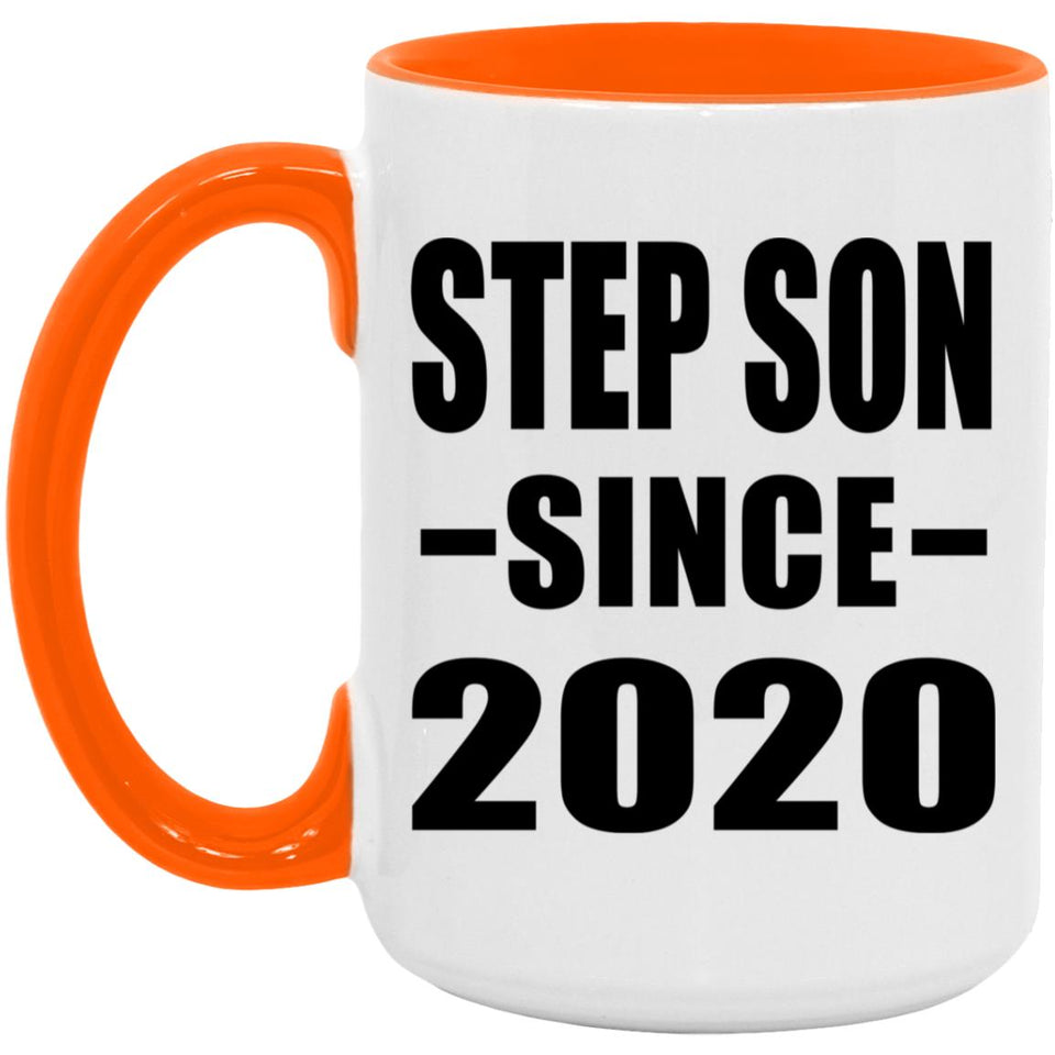 Step Son Since 2020 - 15oz Accent Mug Orange