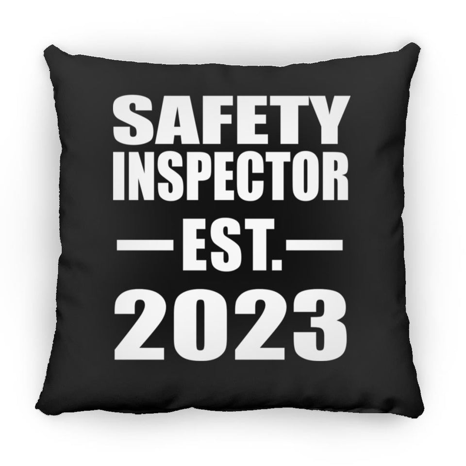 Safety Inspector Established EST. 2023 - Throw Pillow Black