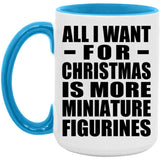 All I Want For Christmas Is More Miniature Figurines - 15oz Accent Mug Blue