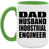 Dad Husband Industrial Engineer - 15oz Accent Mug Green