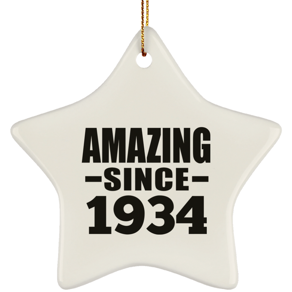 90th Birthday Amazing Since 1934 - Star Ornament