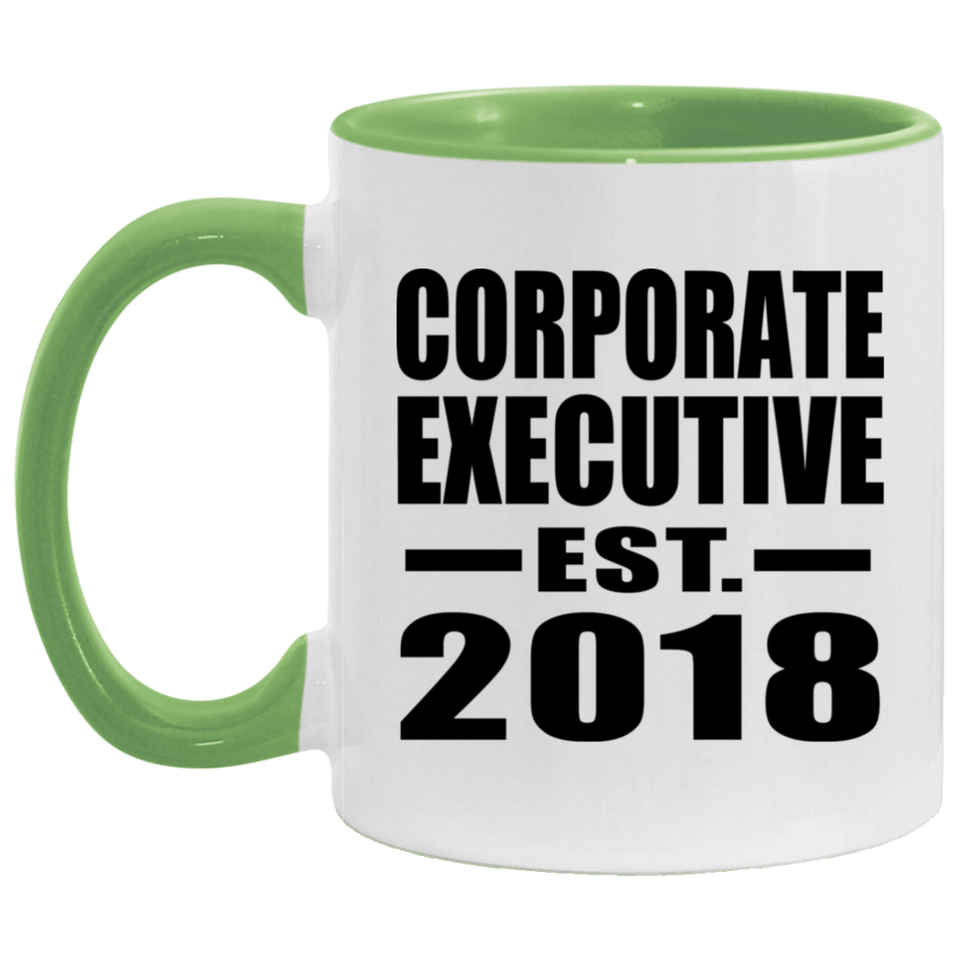 Corporate Executive Established EST. 2018 - 11oz Accent Mug Green