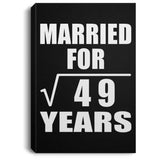 7th Anniversary Married For Square Root of 49 Years - Canvas Portrait