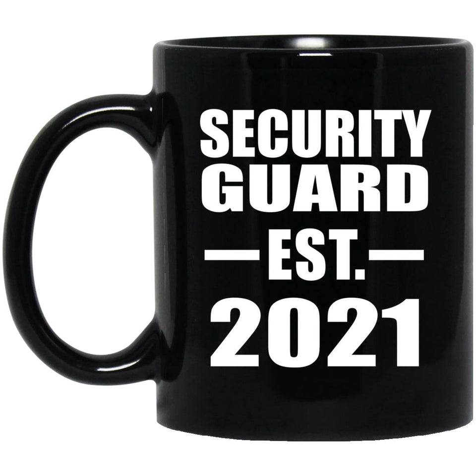 Security Guard Established EST. 2021 - 11oz Coffee Mug Black
