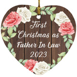 First Christmas As Father In Law 2023 - Heart Ornament A