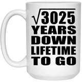 55th Anniversary Square Root of 3025 Years Lifetime To Go - 15oz Coffee Mug