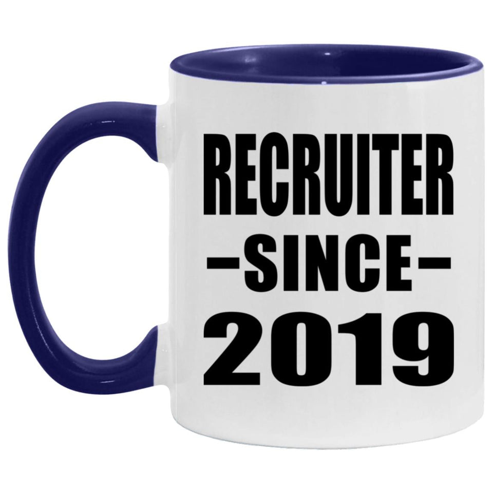 Recruiter Since 2019 - 11oz Accent Mug Purple